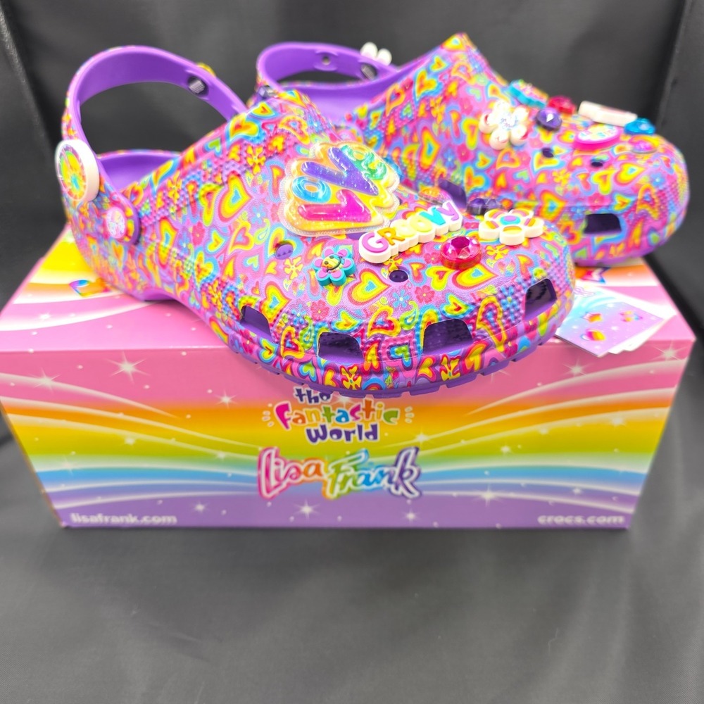 Crocs Lisa Frank Classic Clogs Women's Size 12 Groovy Colorful Retro NWT